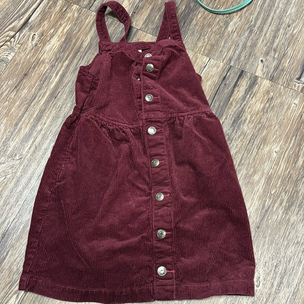 Cat & Jack Maroon Corduroy Button Dress
